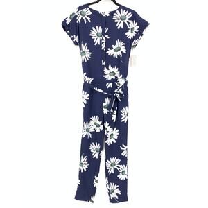 Isani For Target Jumpsuit Women's Size Small Daisy Floral Print Navy White NEW